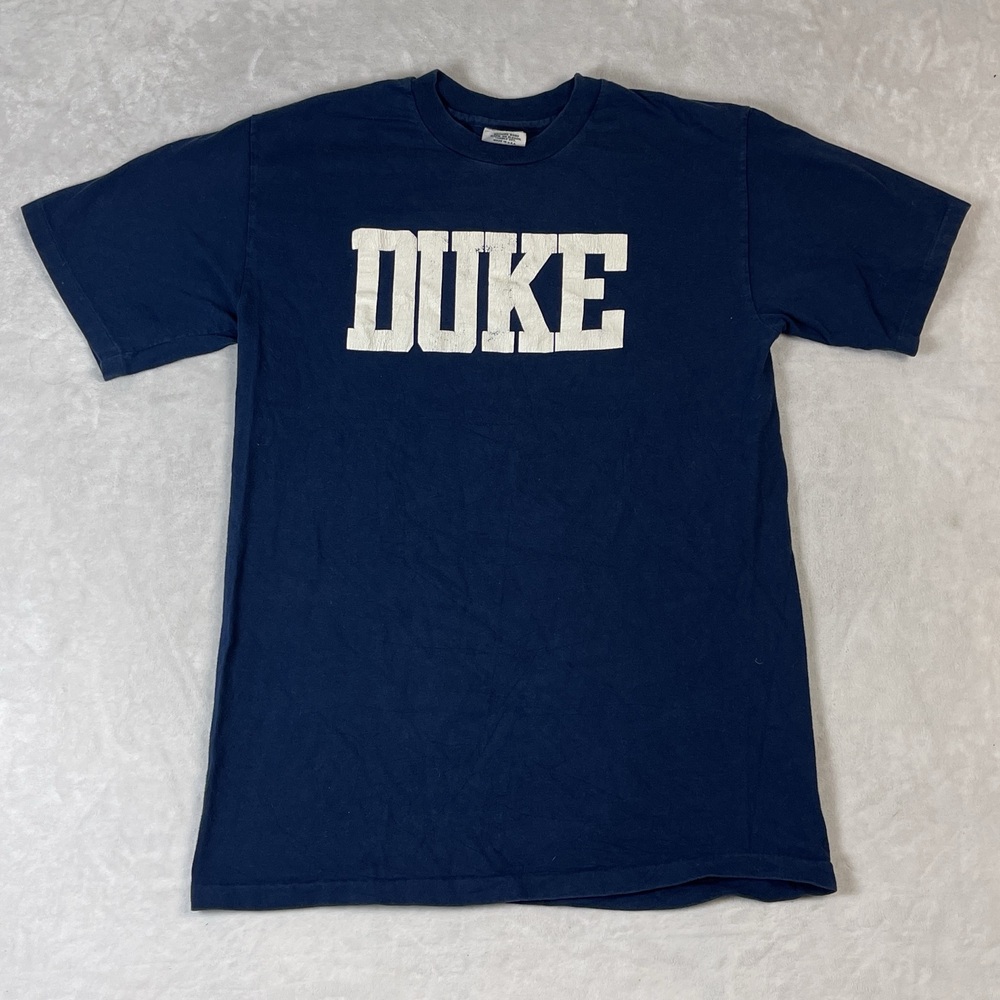 Vintage Duke University Men's Navy T-Shirt Size L Single Stitch 80s 90s Made USA